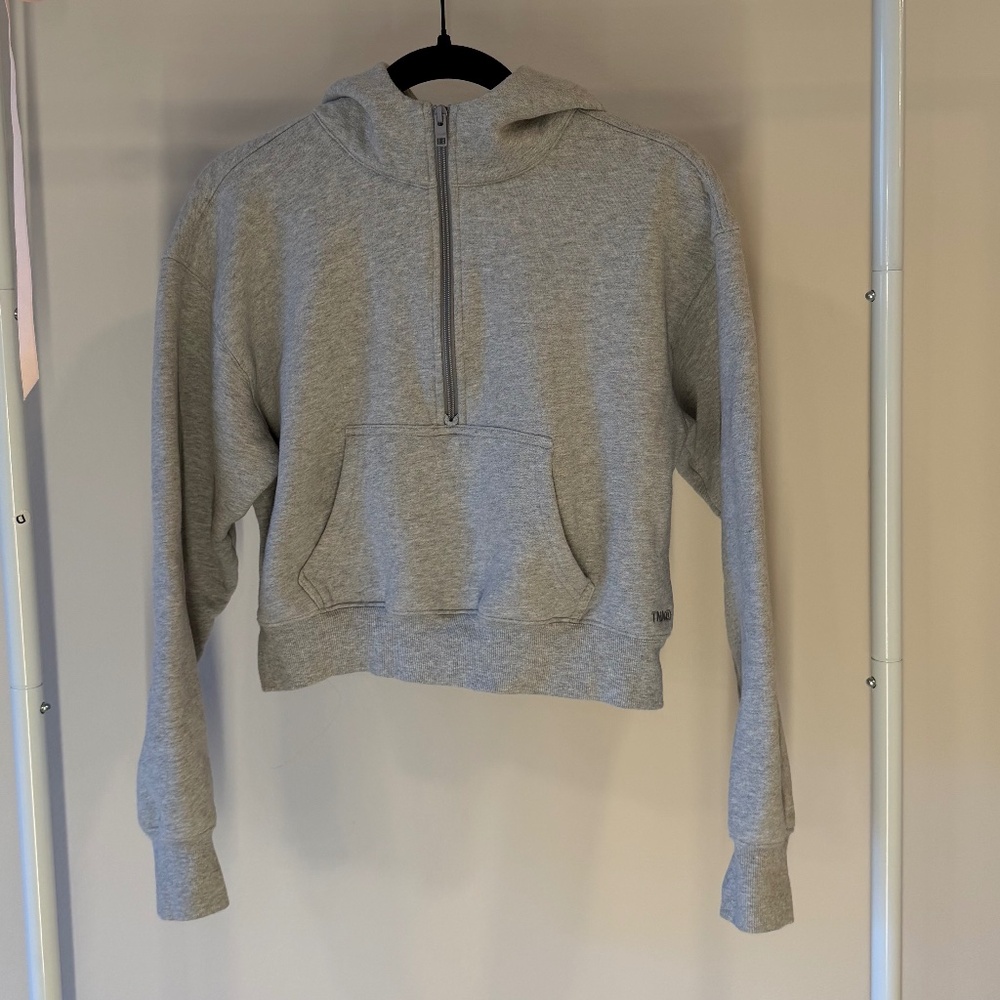 TNA cropped grey hoodie